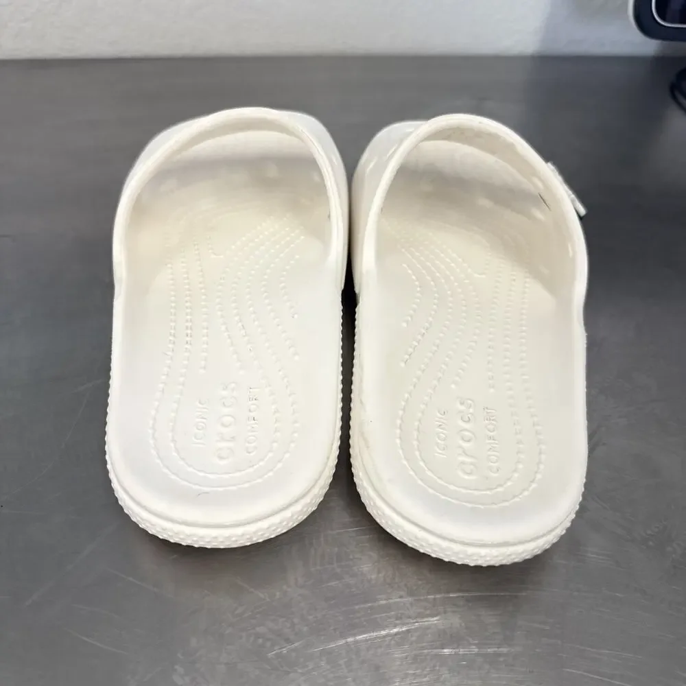 Crocs Unisex/Adult Classic Slide V2 Sandal White US Men's 8 Women's 10